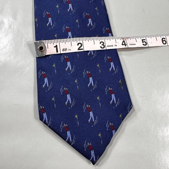 Lauren Ralph Lauren Necktie Mens Golf Swing Silk Accessories USA Tie Blue - Picture 8 of 13